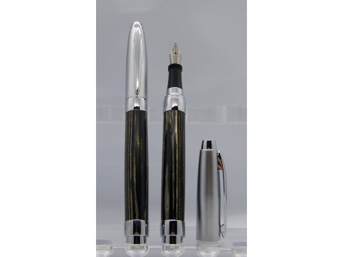 Black stained ash Pressimo fountain pen and pen satin finish